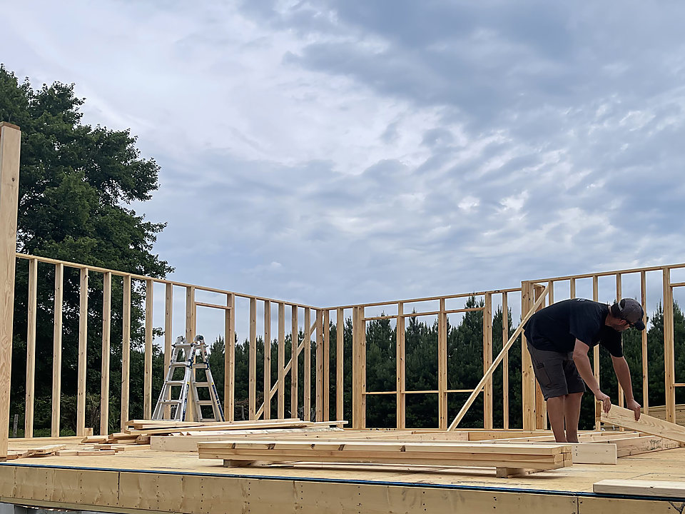 New framing during a renovation