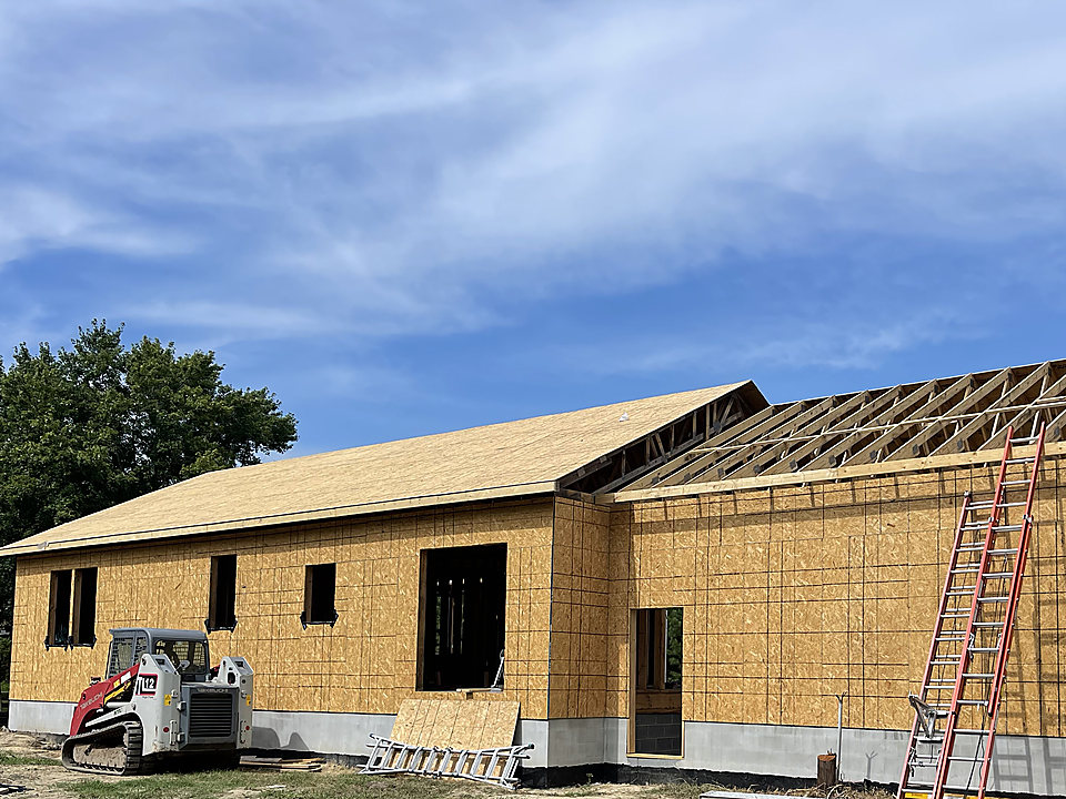 New roof framing going up