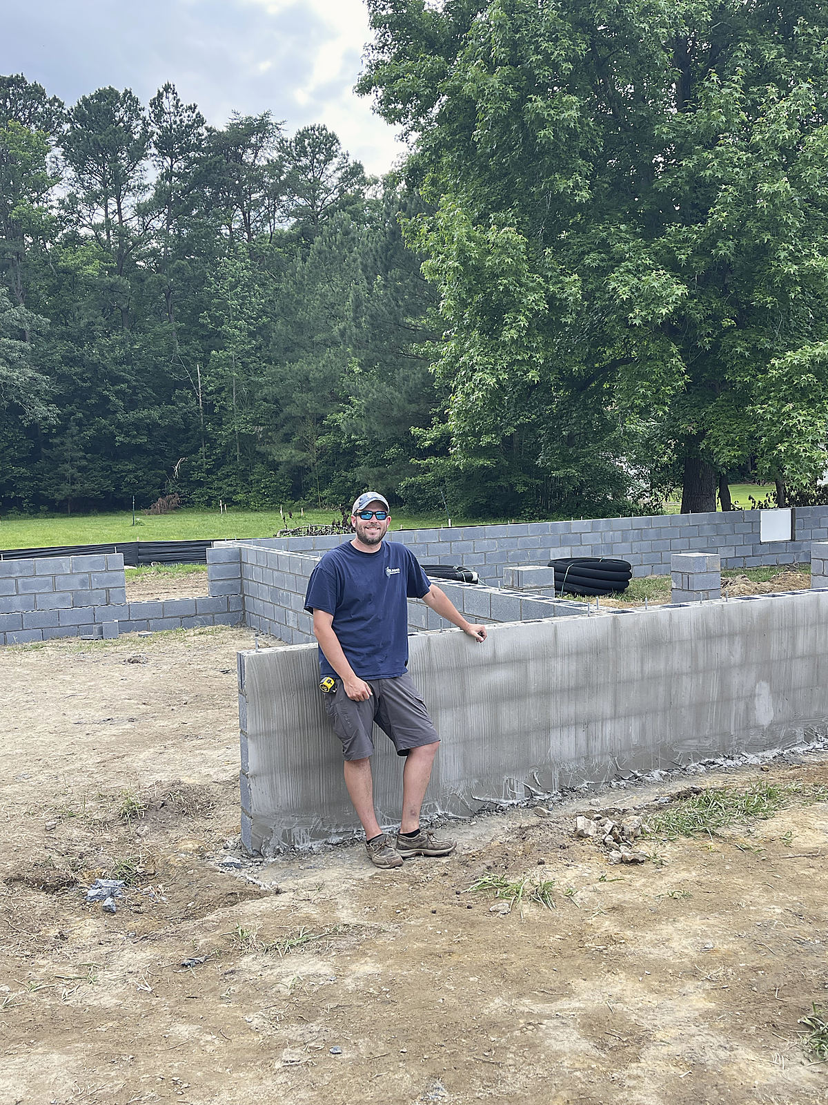 Dale Hunter at a new block foundation on a Del Mar build