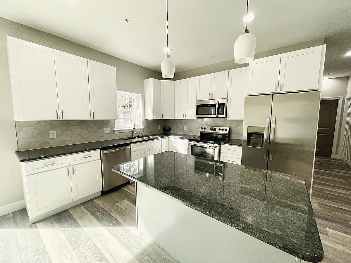 A custom home in Trappe: a white kitchen