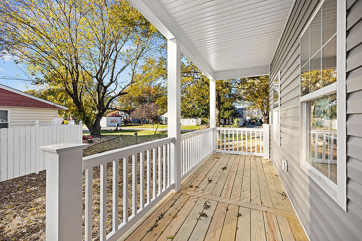 A custom home in Trappe: a covered front porch