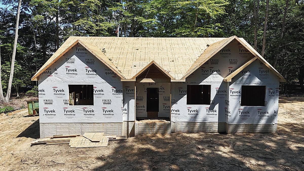 Under construction in Cordova: the framing from above
