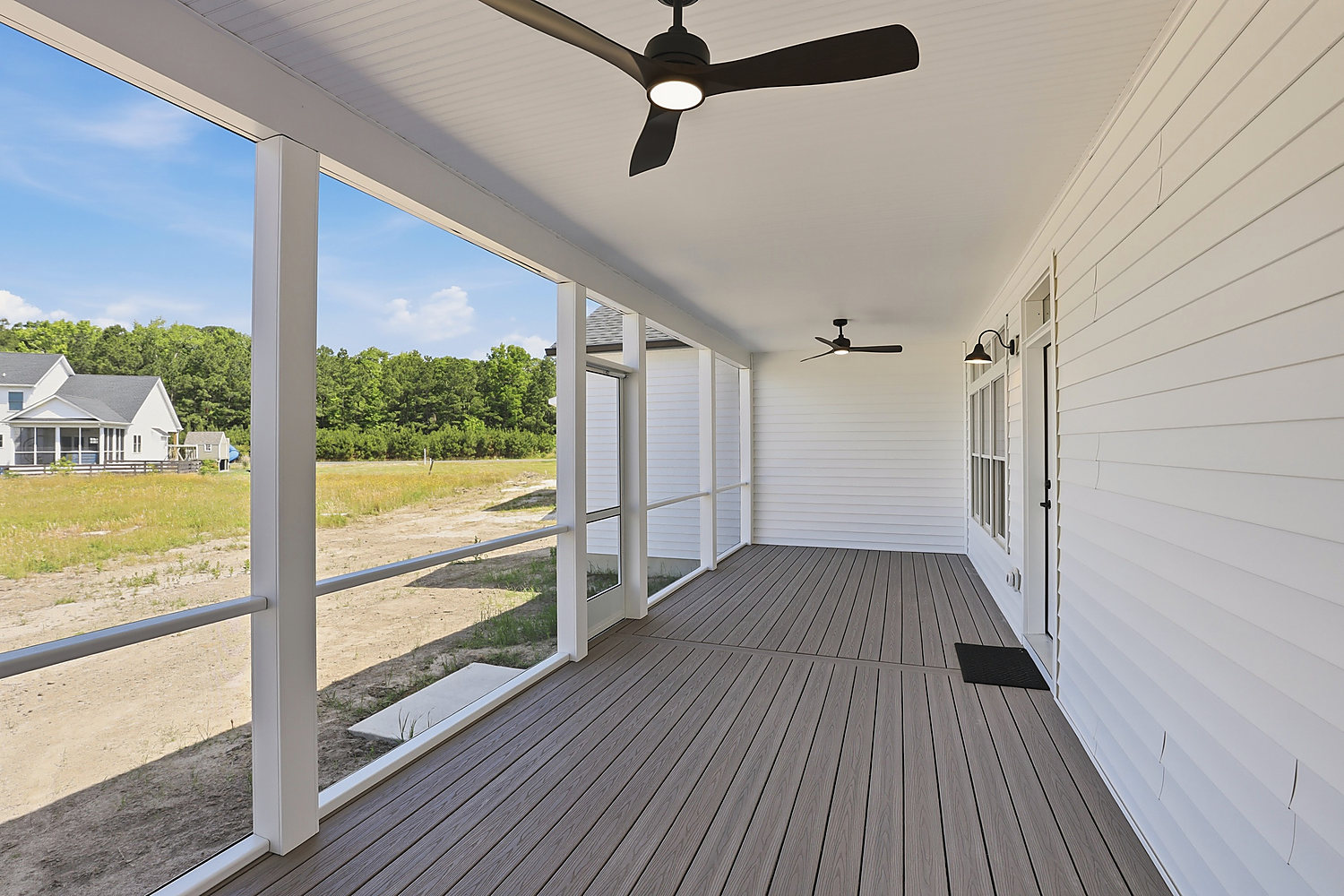 The oversized screened rear deck at 6 Preakness Drive
