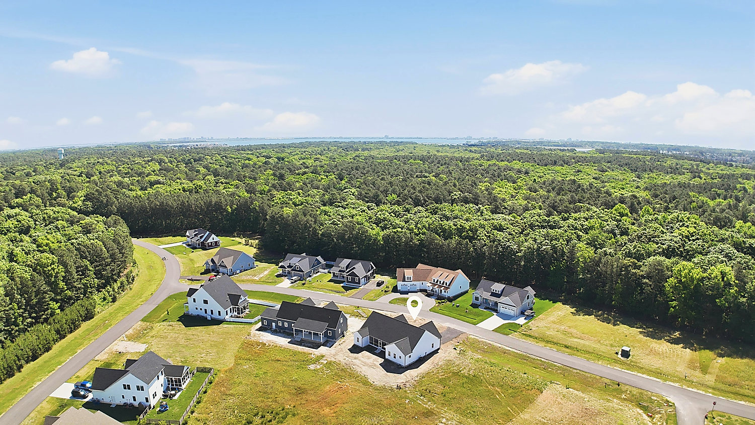 Aerial view of 6 Preakness Drive in Triple Crown Estates