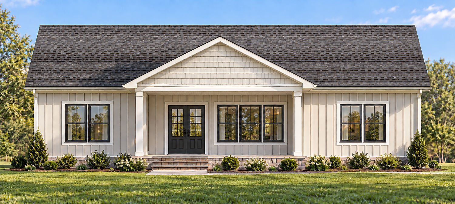 The Cambridge model home, front rendering