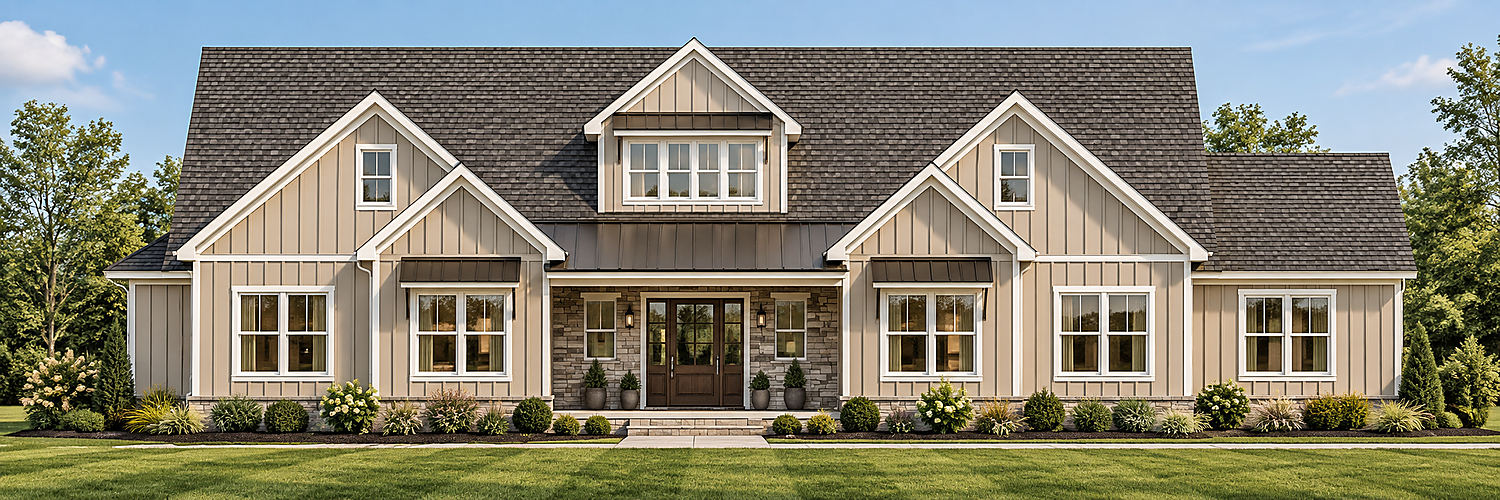 The Oxford model home, front rendering