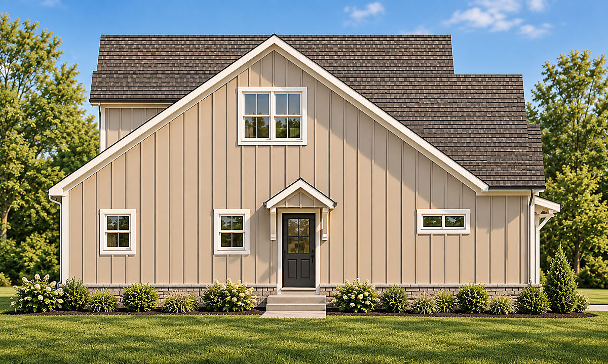 The Oxford, left side elevation rendering