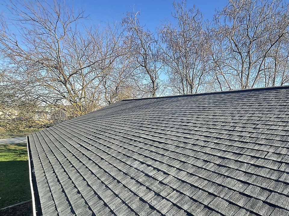 Close view of new architectural shingles